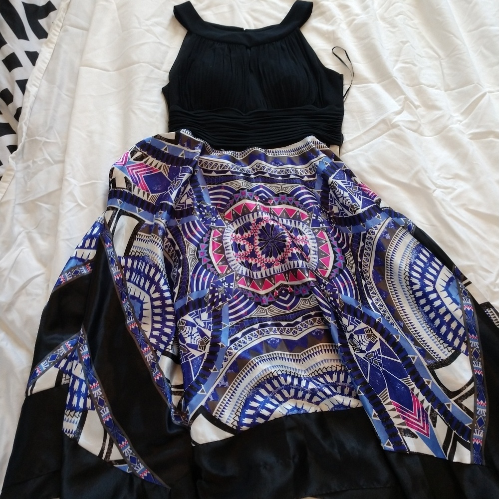 Flare dress with black top